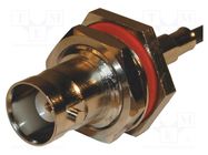 Connector: BNC; socket; female; straight; 50Ω; crimped; POM; brass AMPHENOL RF