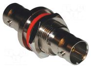 Adapter; BNC female,both sides; Insulation: POM; 75Ω; brass; 2GHz AMPHENOL RF