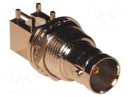 Connector: BNC; socket; female; angled 90°; 75Ω; THT; PTFE; brass AMPHENOL RF