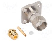 Connector: TNC; socket; female; straight; 50Ω; soldering; PTFE AMPHENOL RF