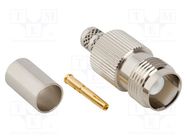 Connector: TNC; plug; female; straight; 50Ω; crimped; for cable; POM AMPHENOL RF