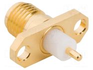 Connector: SMA; socket; female; straight; 50Ω; soldering; PTFE AMPHENOL RF