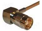 Plug; coaxial; female; angled 90°; 75Ω; soldering,crimped; 4GHz AMPHENOL RF