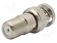 Adapter; BNC male,F female; Insulation: PTFE; 75Ω; Mat: brass; 2GHz AMPHENOL RF