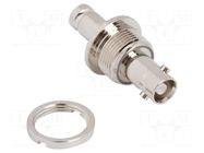 Adapter; 1,0/2,3 female,HD-BNC female; Insulation: PTFE; 75Ω AMPHENOL RF