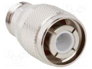 Adapter; HN male,N female; Insulation: PTFE; 50Ω; Mat: brass; 4GHz AMPHENOL RF