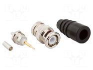 Connector: BNC; plug; male; straight; 50Ω; crimped; for cable; PTFE AMPHENOL RF