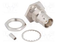 Connector: BNC; socket; female; straight; 50Ω; crimped; PTFE; brass AMPHENOL RF