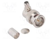 Connector: BNC; plug; male; angled 90°; 75Ω; crimped; for cable AMPHENOL RF