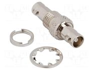 Adapter; HD-BNC female,both sides; Insulation: PTFE; 75Ω; brass AMPHENOL RF