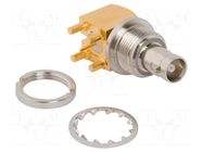 Connector: Micro BNC; socket; female; angled 90°; 75Ω; THT; PTFE AMPHENOL RF