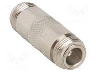 Adapter; N female,both sides; Insulation: PTFE; 50Ω; Mat: brass AMPHENOL RF