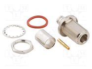 Connector: N; socket; female; straight; 50Ω; crimped; PTFE; -40÷85°C AMPHENOL RF