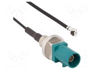 Cable; AMC female,Fakra male; angled,straight; 0.3m AMPHENOL RF