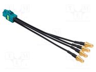 Cable; FAKRA mini female,SMA female x4; straight; 0.153m AMPHENOL RF