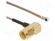 Cable; AMC female,SMA male; angled; 0.1m; 50Ω AMPHENOL RF