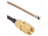 Cable; AMC female,SMA male; angled,straight; 0.3m; 50Ω AMPHENOL RF