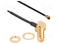 Cable; AMC female,SMA female; angled; 0.15m; 50Ω AMPHENOL RF