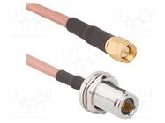 Cable; 50Ω; N female,SMA male; straight; 0.153m AMPHENOL RF