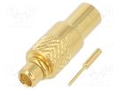 Plug; MMCX; male; straight; 50Ω; soldering; for cable; PTFE AMPHENOL RF
