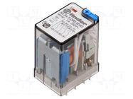 Relay: electromagnetic; 4PDT; 90VDC; Icontacts max: 7A; plug-in FINDER