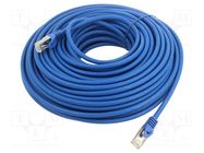 Patch cord; S/FTP; 6a; solid; Cu; LSZH; blue; 30m; 27AWG; Cablexpert GEMBIRD