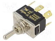 Switch: toggle; Pos: 3; DP3T; (ON)-OFF-(ON); 10A/250VAC; 1.5kV; T7 CANAL ELECTRONIC