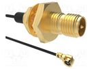 AMC,SMA RP; 1.13 mm Micro-cable; Cable: coaxial; 0.3m; female AMPHENOL RF