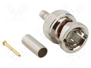 Plug; BNC; male; straight; 75Ω; crimped; for cable; PTFE; -65÷165°C AMPHENOL RF