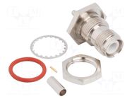 Connector: RP-TNC; socket; male,reverse; straight; 50Ω; IP67; PTFE AMPHENOL RF