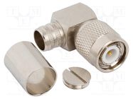 Plug; TNC; male; angled 90°; 50Ω; soldering; for cable; PTFE AMPHENOL RF