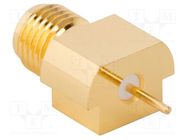 Connector: SMA; plug; female; straight; 50Ω; SMT; for cable; PTFE AMPHENOL RF