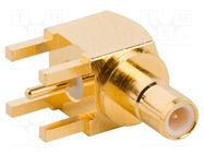Socket; SMB; male; angled 90°; 50Ω; THT; for cable; gold-plated AMPHENOL RF