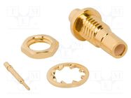 Socket; SMB; male; straight; 50Ω; soldering; PTFE; gold-plated AMPHENOL RF