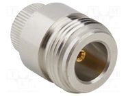 Socket; N; female; straight; 50Ω; soldering; push-in; PTFE AMPHENOL RF