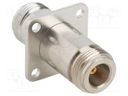 Adapter; N female,both sides; Insulation: PTFE; 50Ω; brass; 11GHz AMPHENOL RF