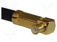 Plug; MCX; male; angled 90°; 50Ω; soldering,crimped; for cable AMPHENOL RF