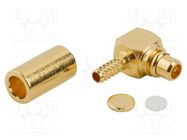 Connector: MMCX; plug; male; angled 90°; 50Ω; soldering,crimped AMPHENOL RF