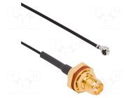Cable; AMC female,RP-SMA male; angled,straight; 0.1m AMPHENOL RF
