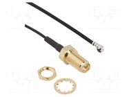Cable; AMC female,RP-SMA male; angled,straight; 0.2m AMPHENOL RF