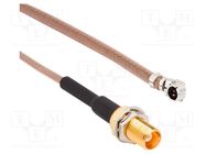 Cable; AMC female,MCX female; angled,straight; 0.1m; 50Ω AMPHENOL RF