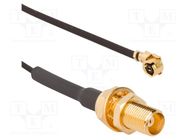 Cable; AMC female,MCX female; angled,straight; 0.1m; 50Ω AMPHENOL RF