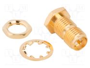 Adapter; AMC female,RP-SMA female; Insulation: PTFE; 50Ω; brass AMPHENOL RF