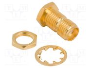 Adapter; AMC female,SMA female; Insulation: PTFE; 50Ω; Mat: brass AMPHENOL RF