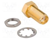 Socket; SMA; female; straight; 50Ω; soldering; PTFE; gold-plated AMPHENOL RF