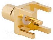 Socket; SMB; male; straight; 50Ω; THT; for cable; PTFE; gold-plated AMPHENOL RF