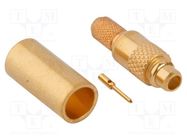 Connector: MMCX; plug; male; straight; 50Ω; soldering,crimped; PTFE AMPHENOL RF