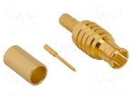 Connector: MCX; plug; male; straight; 75Ω; crimped; for cable; PTFE AMPHENOL RF