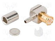 Connector: MCX; plug; male; angled 90°; 50Ω; soldering,crimped AMPHENOL RF