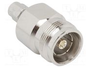 Adapter; 4,3-10 female,SMA male; Insulation: PTFE; 50Ω; brass AMPHENOL RF